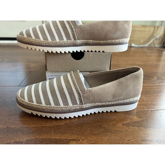 Clarks Womens 6 M Serena Paige Espadrille Slip-on Loafers Sand Striped NEW - Picture 3 of 9